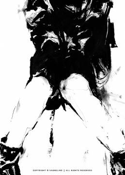 black and white art made by swedish artist VAGNELIND - SOMETHING