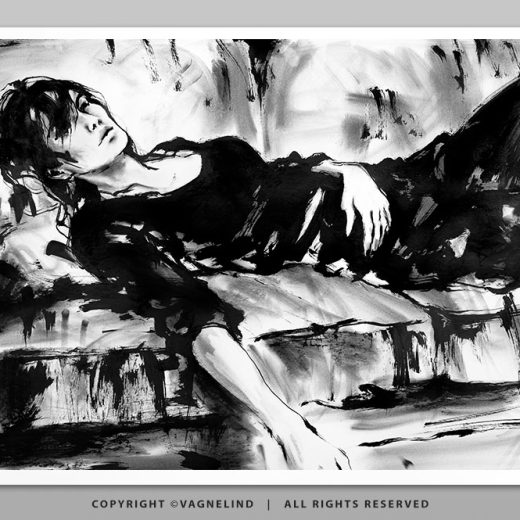Art print PAUS by Vagnelind, a modern female portrait