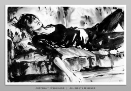 Art print PAUS by Vagnelind, a modern female portrait