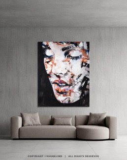 Original painting SWEETBOMB by Vagnelind, a modern female portrait.