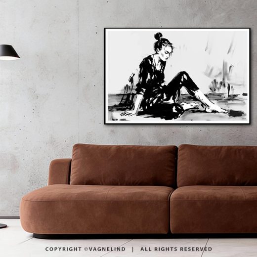 Art print EDGE OF QUIET by Vagnelind, a modern female portrait