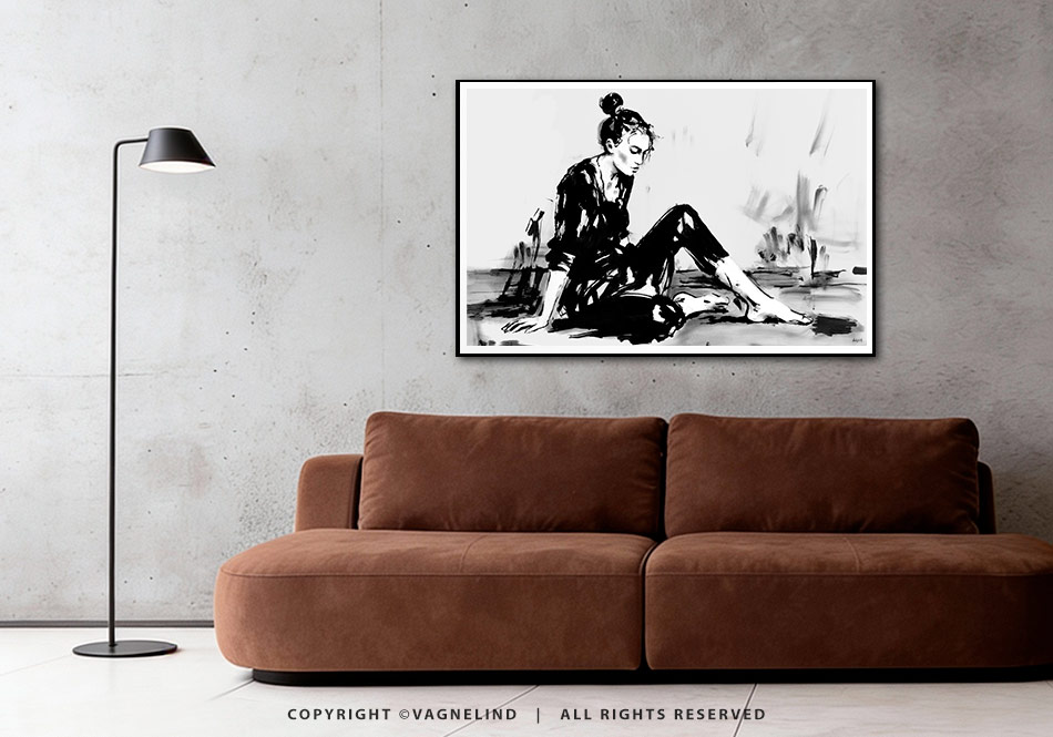 Art print EDGE OF QUIET by Vagnelind, a modern female portrait
