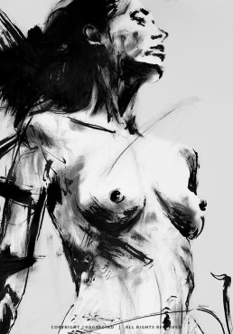 Art print GROUNDED by Vagnelind, a modern female portrait