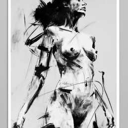 Art print GROUNDED by Vagnelind, a modern female portrait