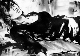 Art print PAUS by Vagnelind, a modern female portrait