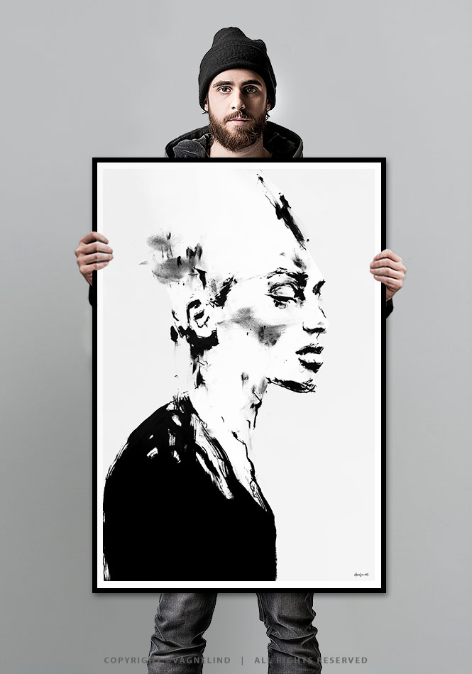 Art print MONAMI by Vagnelind, a modern female portrait