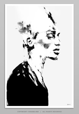 Art print MONAMI by Vagnelind, a modern female portrait
