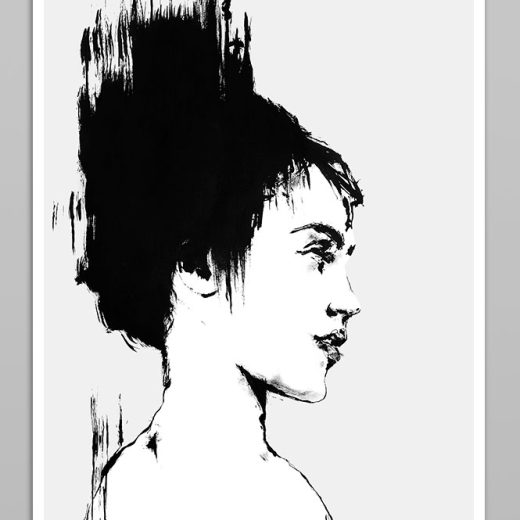 Art print NO ANGEL by Vagnelind, a modern female portrait