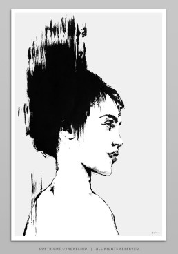 Art print NO ANGEL by Vagnelind, a modern female portrait