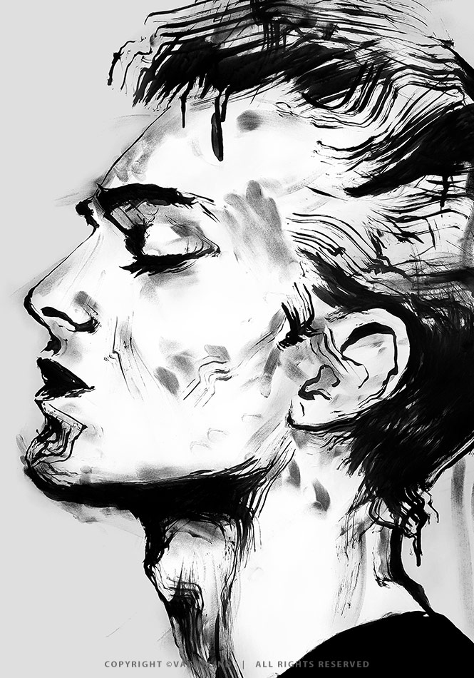 Art print OTIS by Vagnelind, a modern female portrait