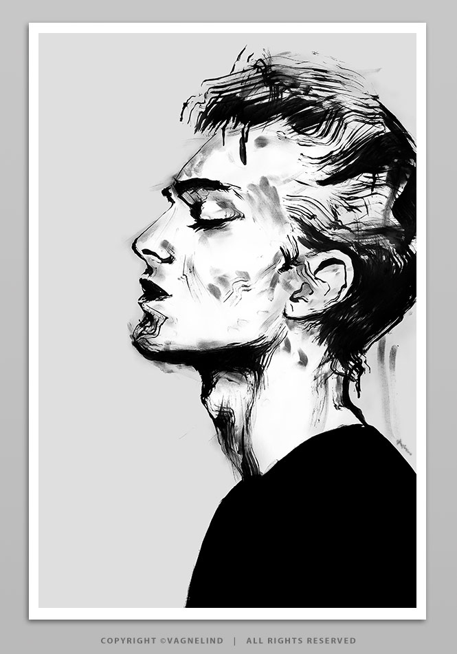 Art print OTIS by Vagnelind, a modern female portrait
