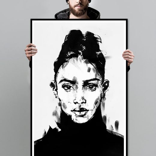 Art print PHENOMENA by Vagnelind, a modern female portrait
