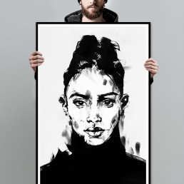 Art print PHENOMENA by Vagnelind, a modern female portrait