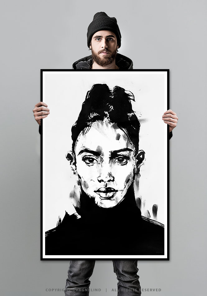 Art print PHENOMENA by Vagnelind, a modern female portrait