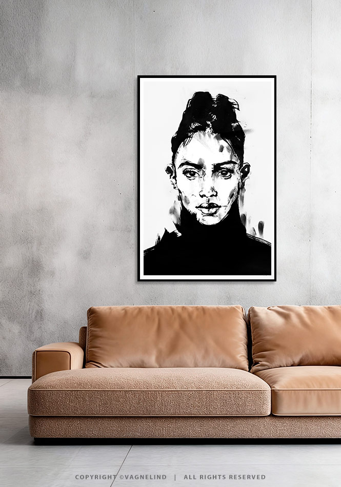 Art print PHENOMENA by Vagnelind, a modern female portrait