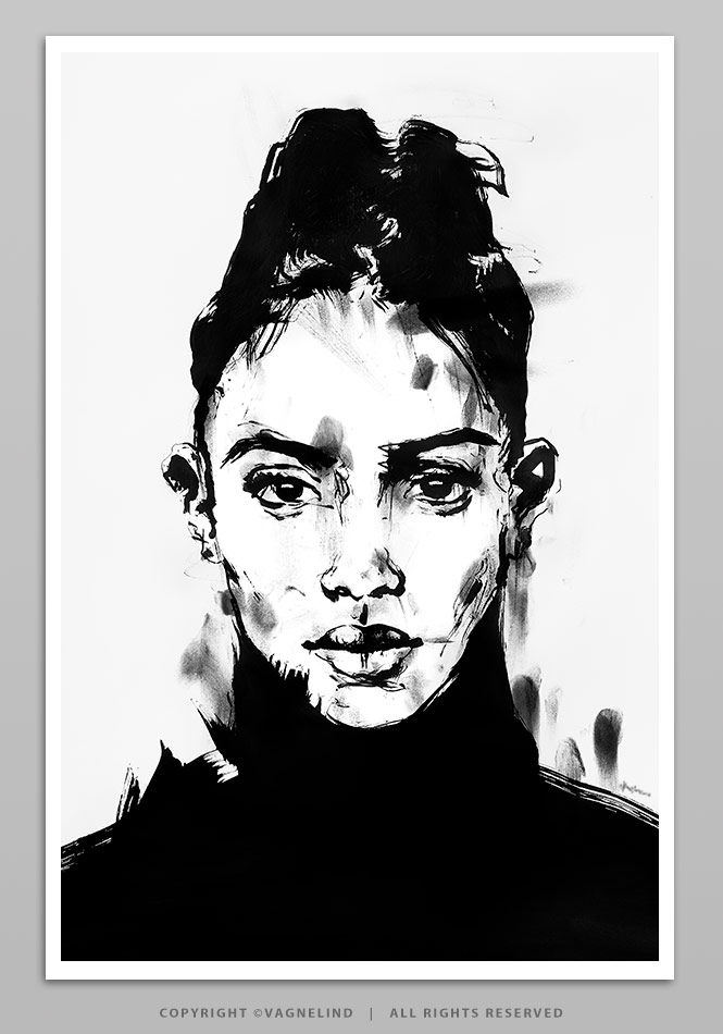 Art print PHENOMENA by Vagnelind, a modern female portrait