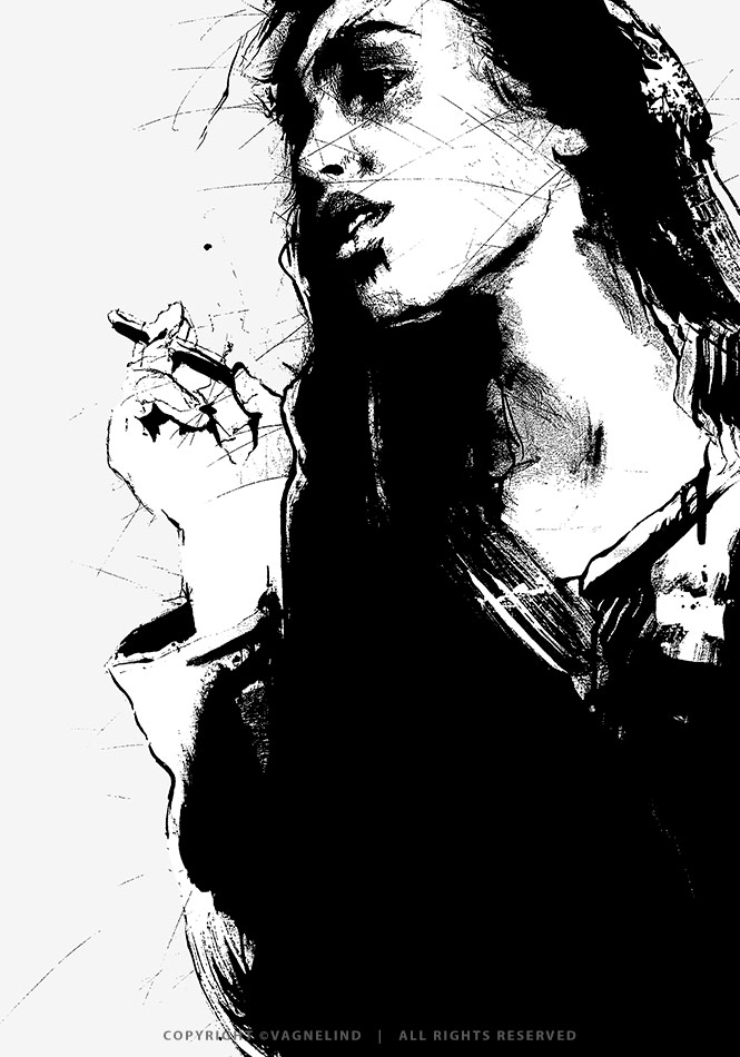 Art print PUNSCH by Vagnelind, a modern female portrait