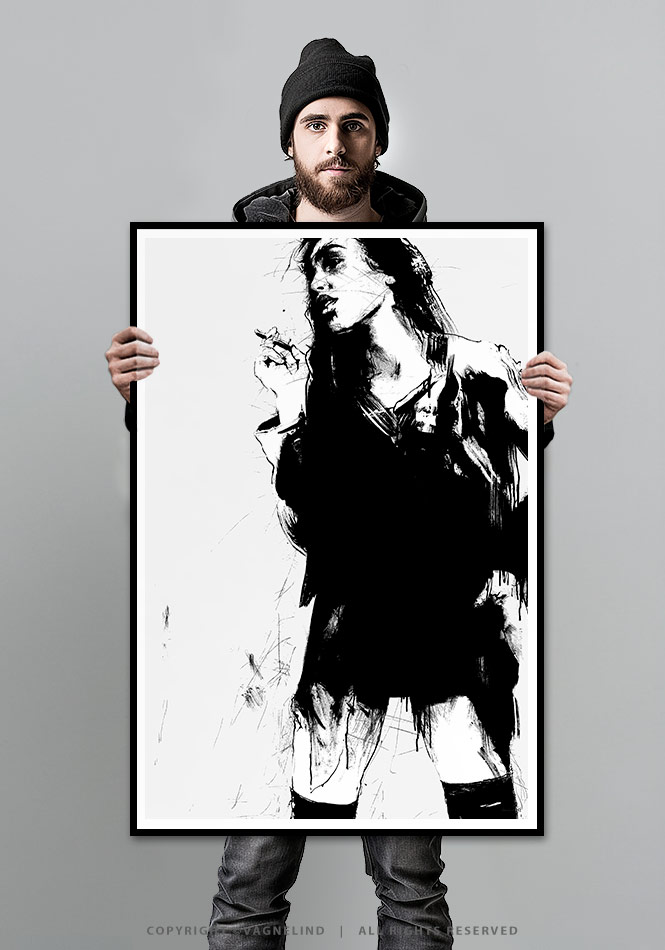 Art print PUNSCH by Vagnelind, a modern female portrait