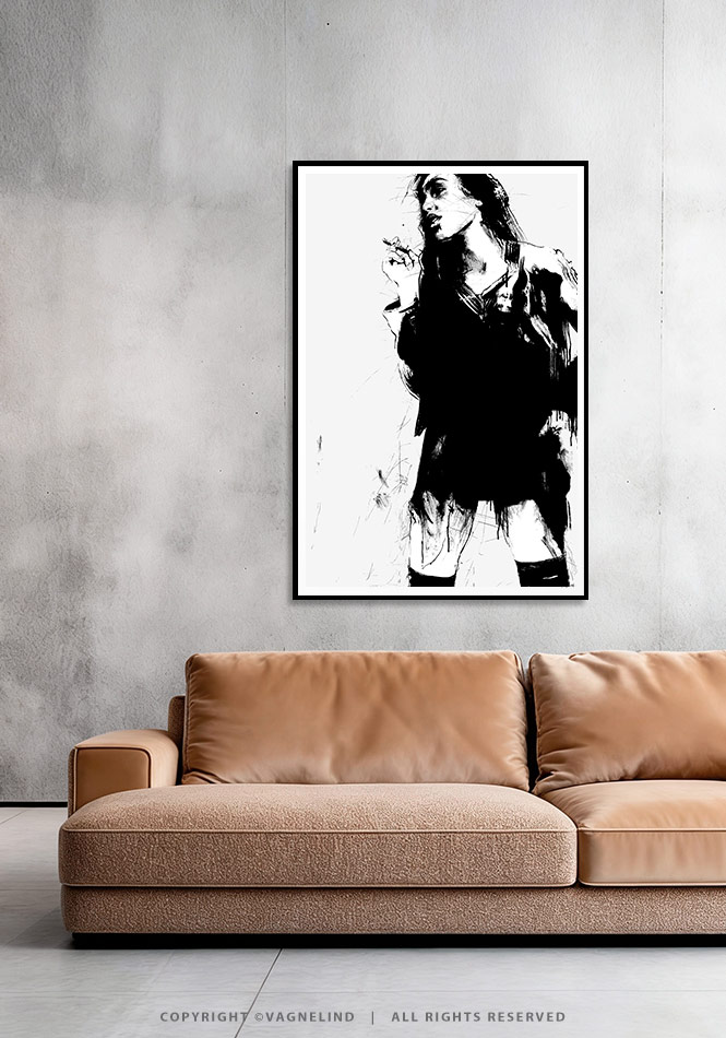 Art print PUNSCH by Vagnelind, a modern female portrait