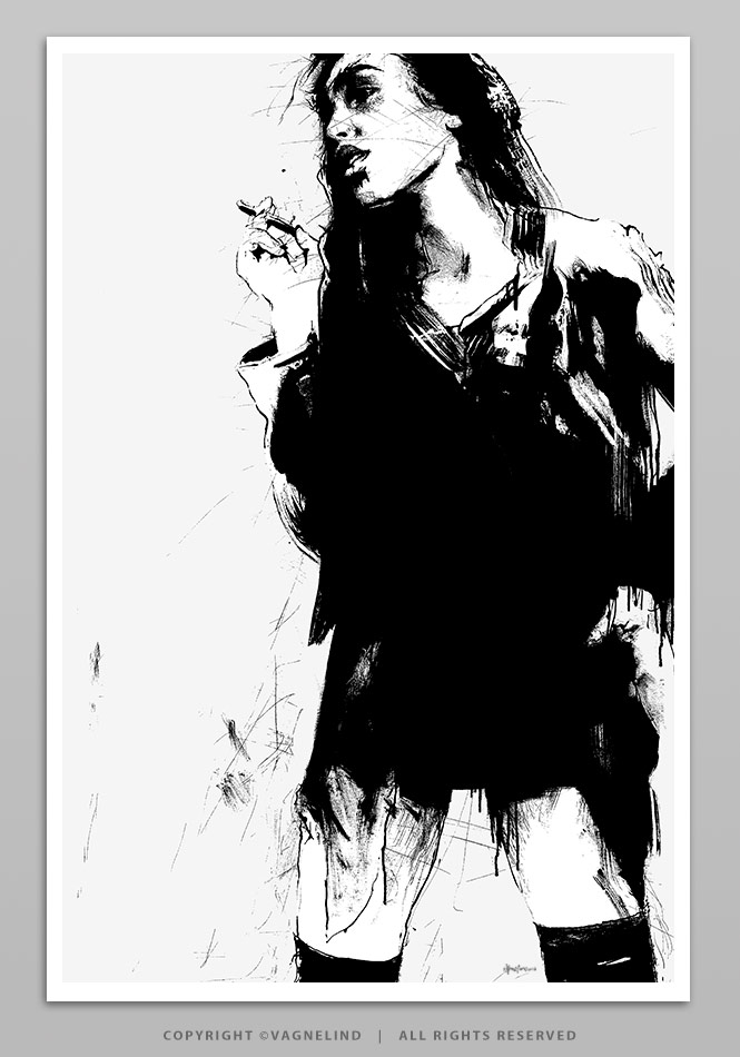 Art print PUNSCH by Vagnelind, a modern female portrait