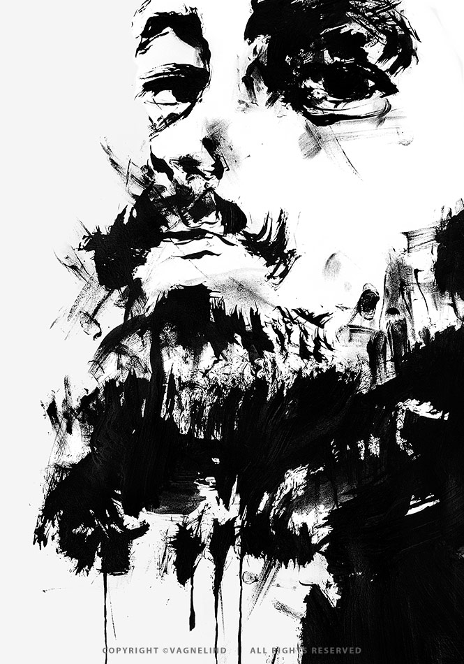 Art print SPAARK by Vagnelind, a modern female portrait
