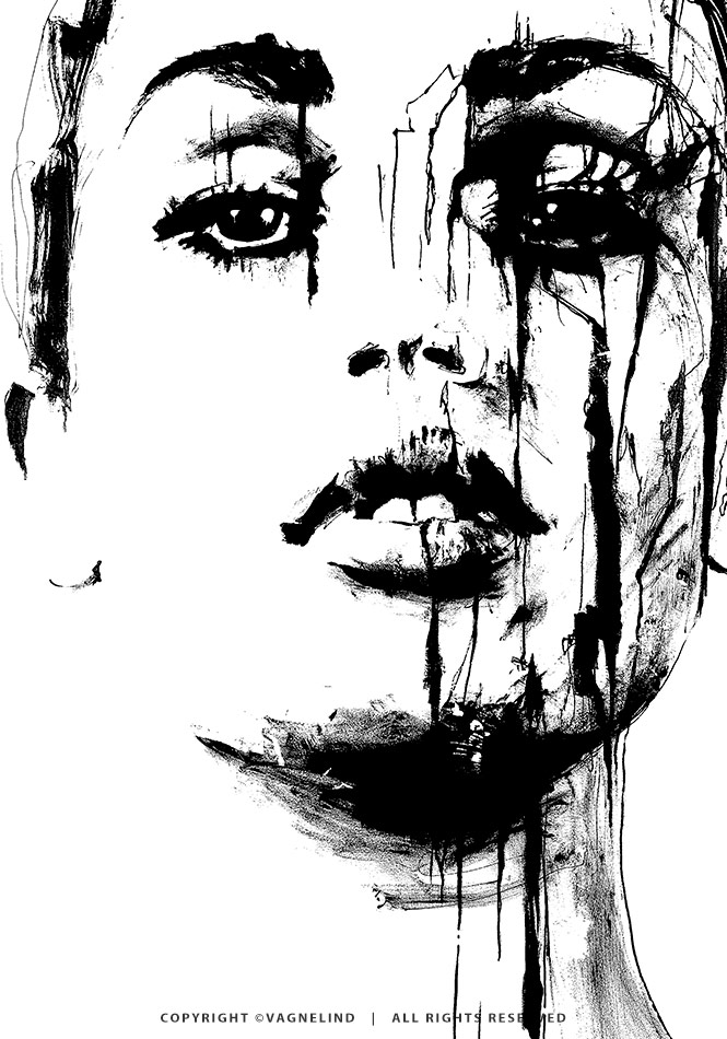 Art print TRUTH by Vagnelind, a modern female portrait