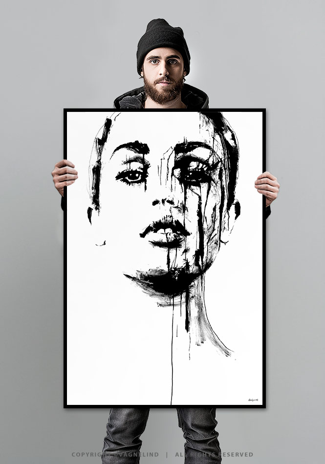 Art print TRUTH by Vagnelind, a modern female portrait