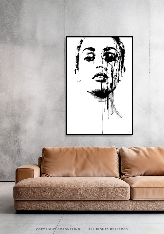 Art print TRUTH by Vagnelind, a modern female portrait