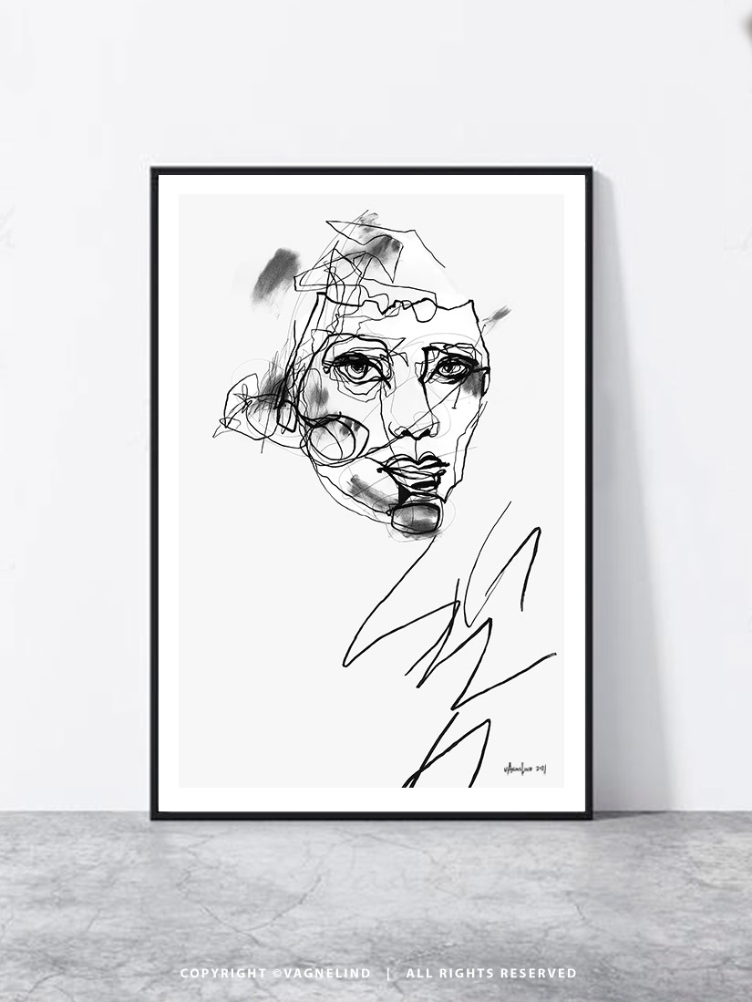 VAGNELIND Art print - Line Bozetto - Amber