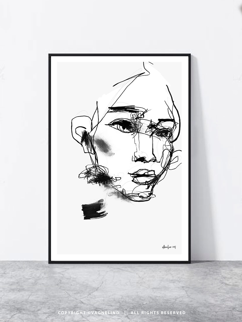 VAGNELIND Art print - Line Bozetto - Fala
