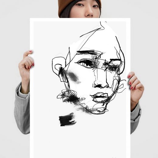 VAGNELIND Art print - Line Bozetto - Fala