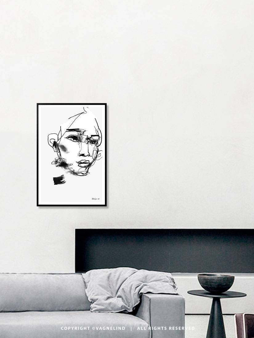VAGNELIND Art print - Line Bozetto - Fala