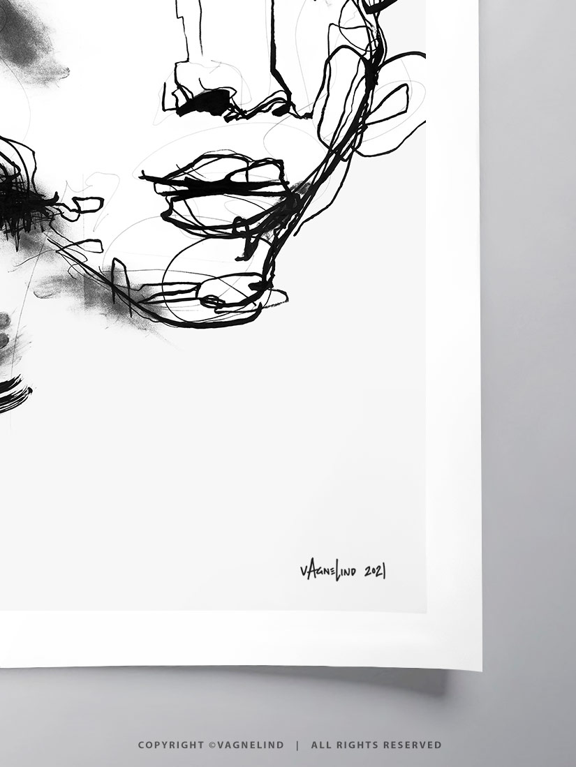 VAGNELIND Art print - Line Bozetto - Fala