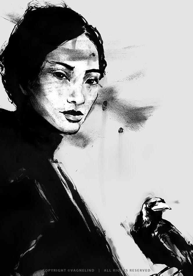 Art print FALA by Vagnelind, a modern female portrait
