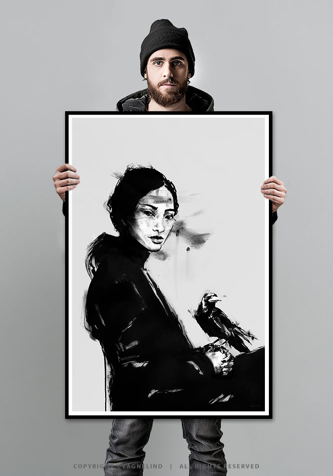 Art print FALA by Vagnelind, a modern female portrait