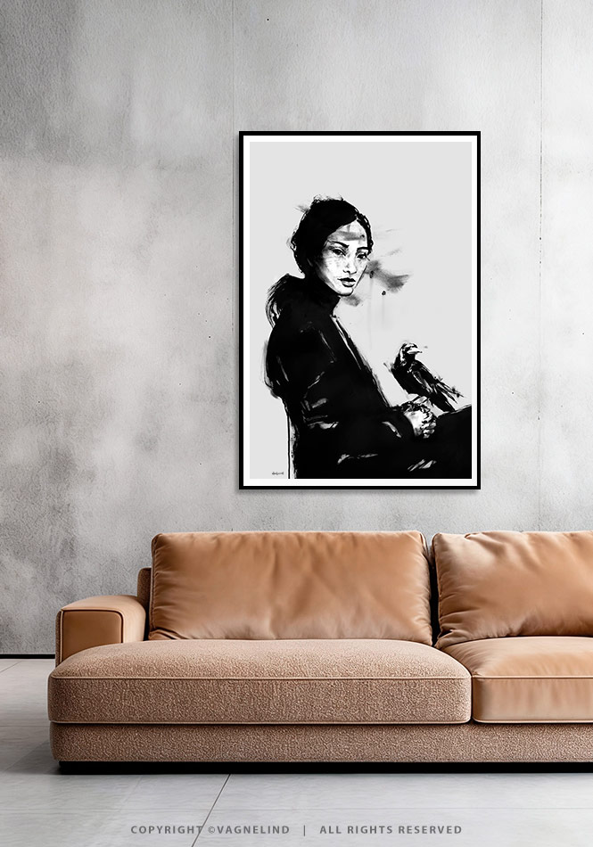 Art print FALA by Vagnelind, a modern female portrait