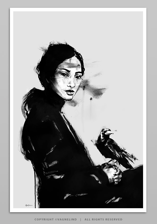 Art print FALA by Vagnelind, a modern female portrait