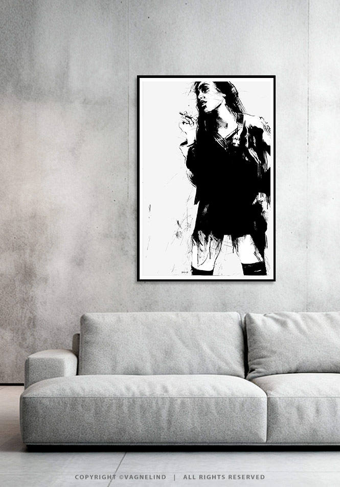 Art print PUNSCH by Vagnelind, a modern female portrait