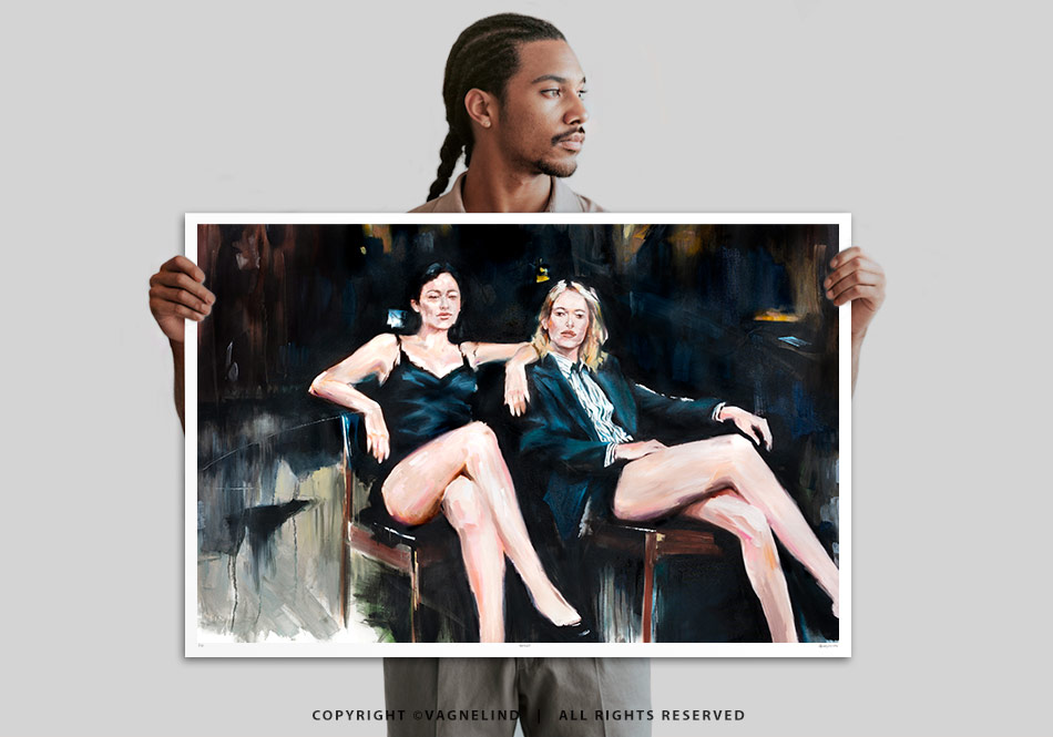 Limited Fine Art Edition DUAL VEIL by Vagnelind, a modern female portrait.