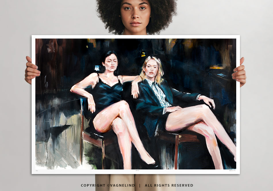 Limited Fine Art Edition DUAL VEIL by Vagnelind, a modern female portrait.