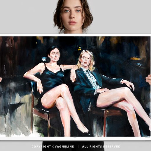 Limited Fine Art Edition DUAL VEIL by Vagnelind, a modern female portrait.