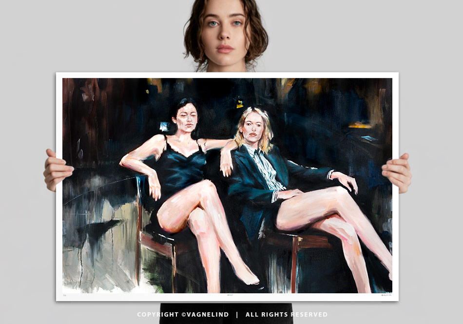Limited Fine Art Edition DUAL VEIL by Vagnelind, a modern female portrait.