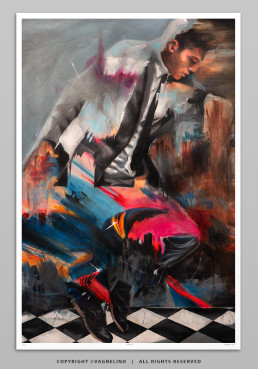 Limited Fine Art Edition ECHO OF MOTIONby Vagnelind, a modern portrait.