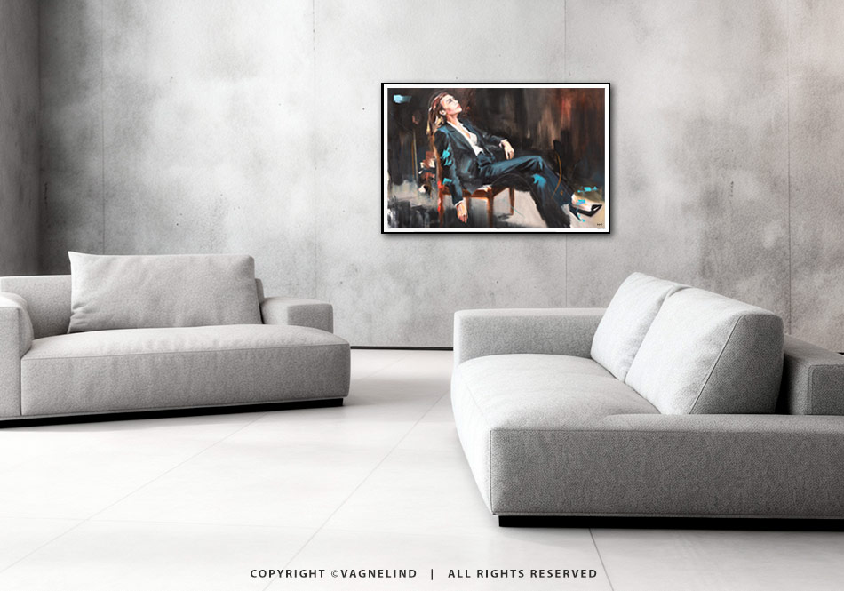 Limited Fine Art Edition OBLIQUE EDGE by Vagnelind, a modern female portrait.
