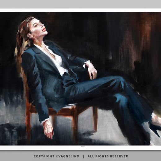 Limited Fine Art Edition OBLIQUE EDGE by Vagnelind, a modern female portrait.