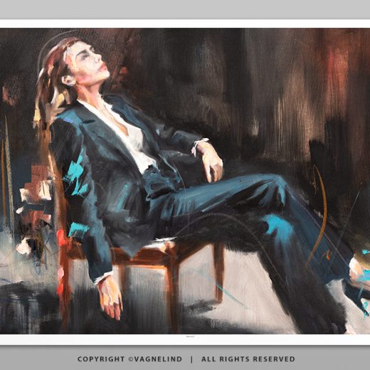 Limited Fine Art Edition OBLIQUE EDGE by Vagnelind, a modern female portrait.