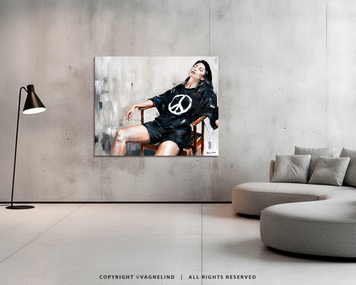 Original oil painting ALOÉ by Vagnelind, a modern female portrait.