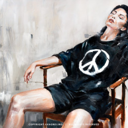 Original oil painting ALOÉ by Vagnelind, a modern female portrait.