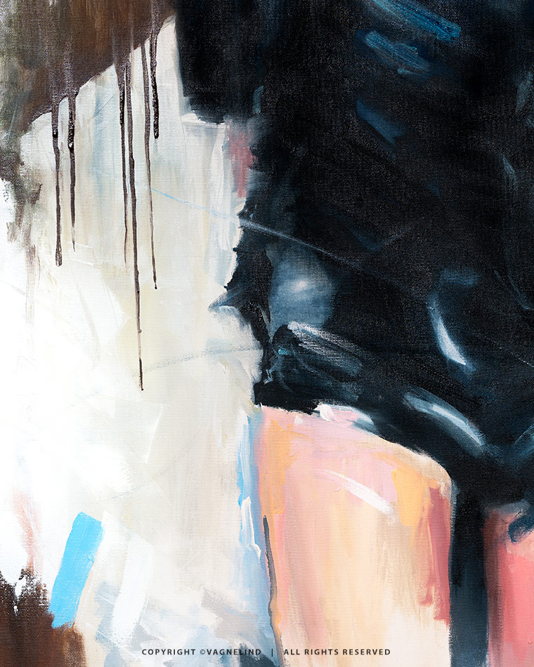 Original oil painting CONCRETE DIVA by Vagnelind, a modern female portrait.