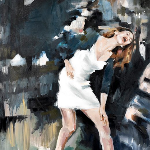 Original oil painting NOIR VEA by Vagnelind, a modern female portrait.
